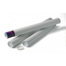 White Postal Tubes with Plastic End Caps